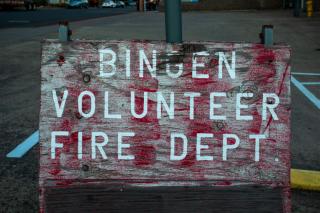 Sign about Bingen Volunteer Fire Department